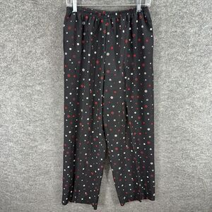 Joan Leslie Pants Women M Medium Black Polka Dot Pleated Straight Pull On Chino